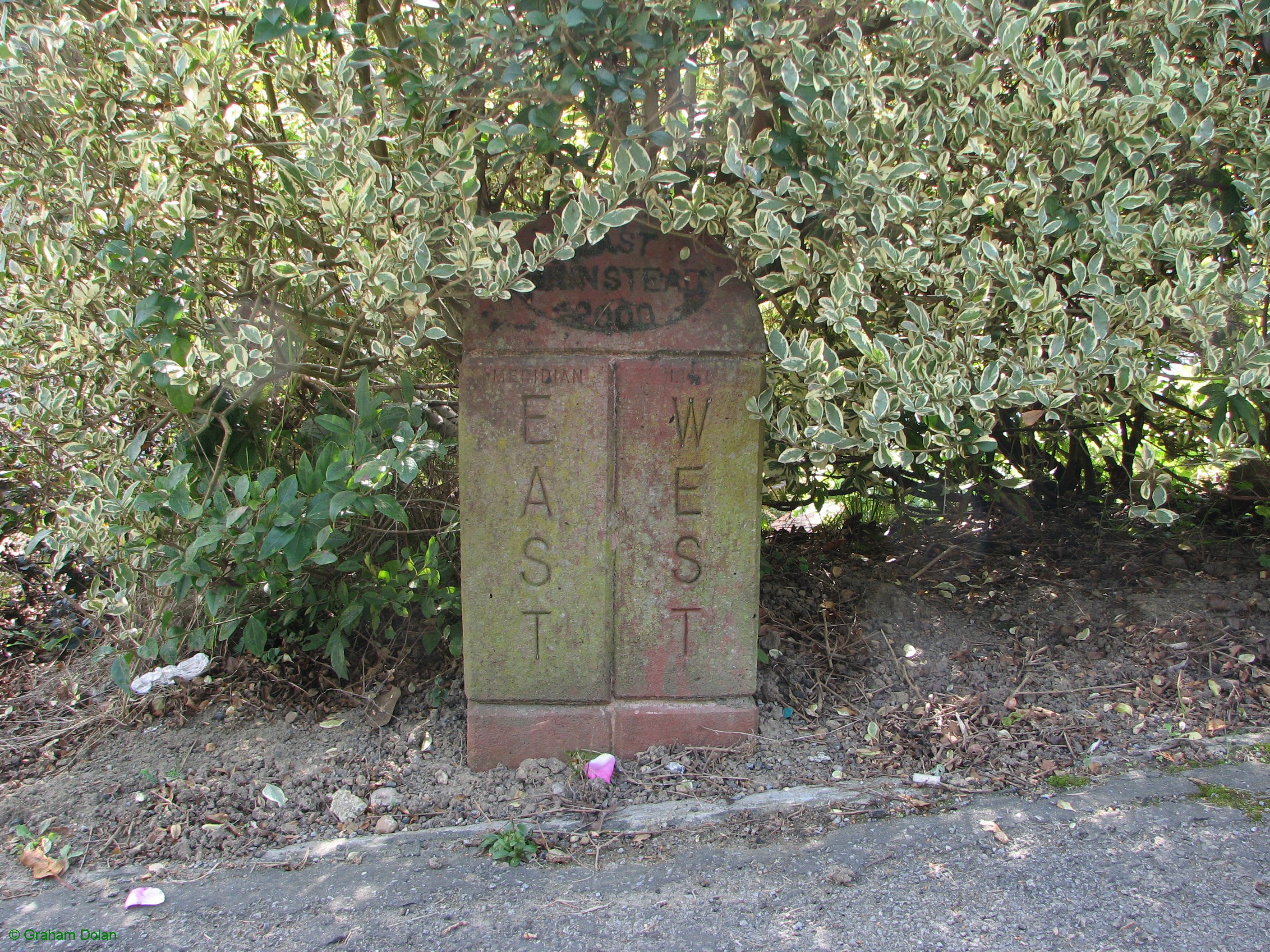 Greenwich Meridian Marker; England; West Sussex; East Grinstead